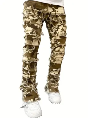 Y2k Hip Hop Style Raw Trim  Ripped Jeans